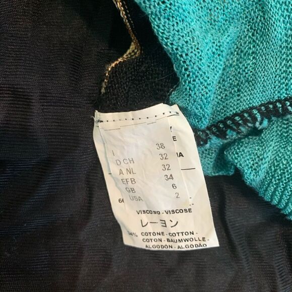 M MISSONI Knit Ruffle Skirt Black Tan Aqua 38 2 XS - Picture 5 of 7